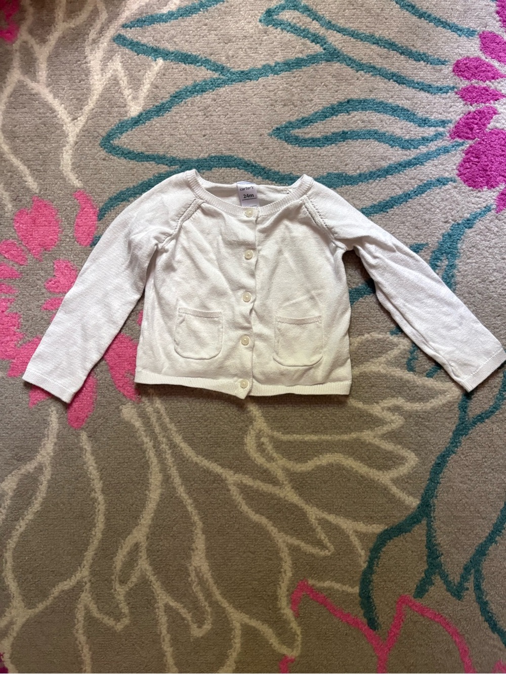 Carter’s White Button Up Cardigan 24 Months